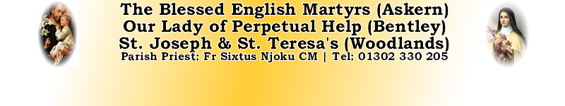 Welcome to St Joseph & St Teresa's and St George & the English Martyrs Parish Churches Website.